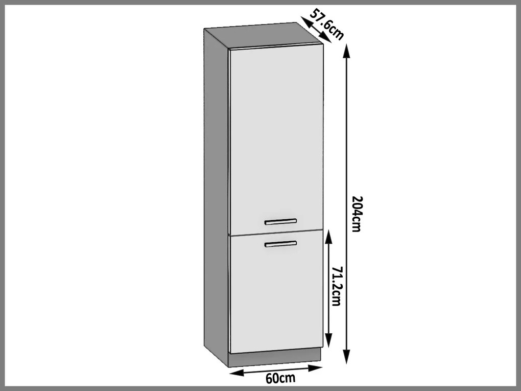 Vysoká kuchynská skrinka Belini pre vstavanú chladničku 60 cm dub sonoma TOR SSL60/1/WT/DS/0/B1