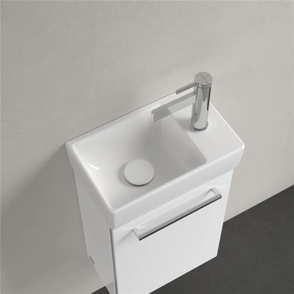 VILLEROY &amp; BOCH Avento závesné umývadielko s otvorom vpravo, bez prepadu, 360 x 220 mm, biela alpská, 43003L01