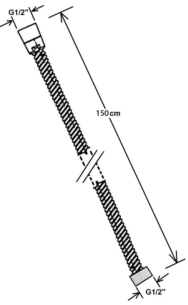 Sapho Sapho, POWERFLEX Sprchová hadica 150cm, biela mat, FLE10BI