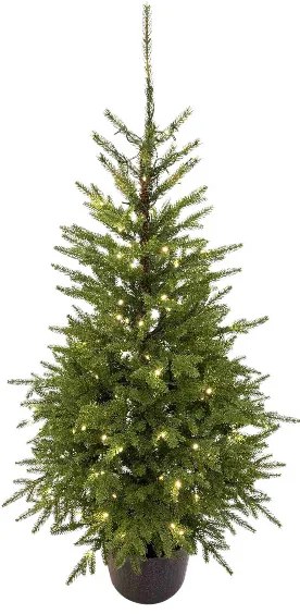 Umelý vianočný stromček v kvetináči 3D Smrek Karpatský 150cm 150LED