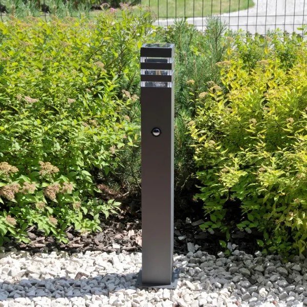 Vonkajšia lampa so senzorom TEKSAS 1xE27/12W/230V IP44 74 cm antracit