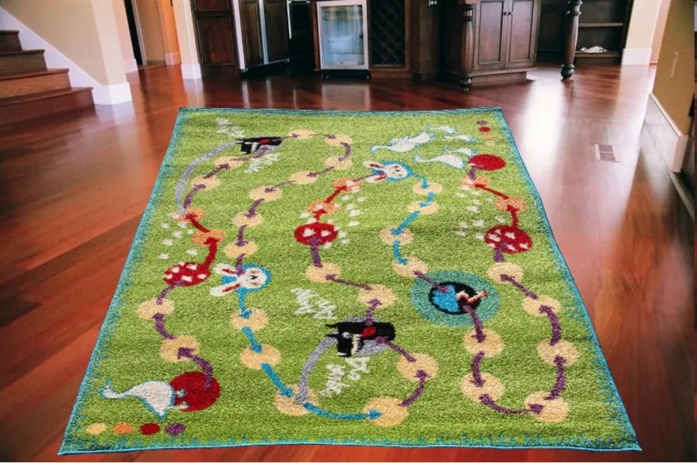 Detský koberec Hra zelený, Velikosti 133x180cm