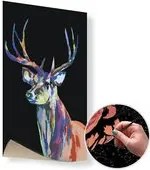 Maľovanie podľa čísel FAREBNÝ JELEŇ – nízka náročnosť SPECIAL BLACK EDITION