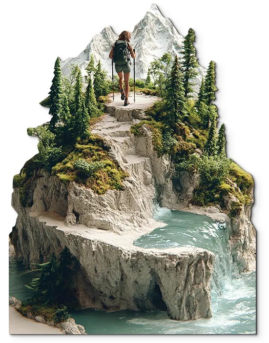 drevko | Dekorácia Turistický chodník 48 x 36 cm