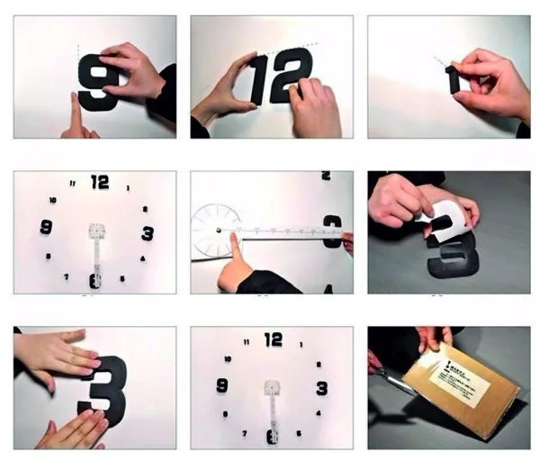 Moderné nástenné hodiny , 3D hodiny na stenu ako darček, Štýlové hodiny, 12S038 HEU+