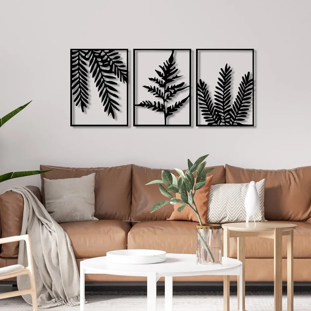 Kovové nástenné dekorácie v súprave 3 ks 118x50 cm Yakomo – Wallity