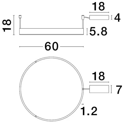 Stropné svietidlo LED so stmievaním Motif 60 čierne