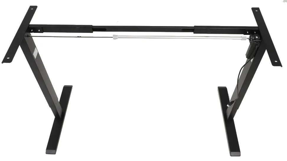 Výškovo nastaviteľný elektrický stôl BestBerg BBAT-14BWD / rozmer 140x70 cm / výška 93,4-125,4 cm / čierna/drevo