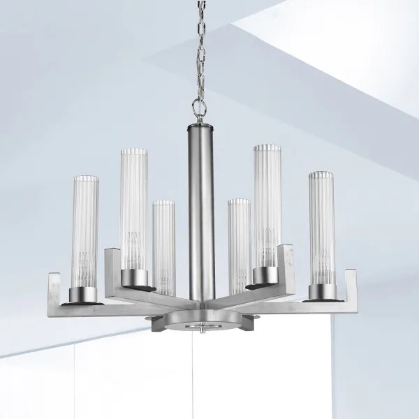 Kolarz 6009.80650 - Luster na reťazi RAGGIO 6xE14/25W/230V striebro