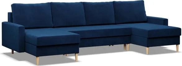 Sedacia súprava BLANK Elegant v tvare U tmavomodrá