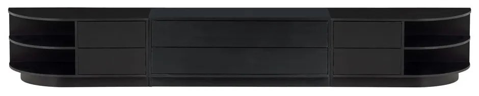 Čierny modulárny TV stolík z borovicového dreva 256x40 cm Finca – WOOOD