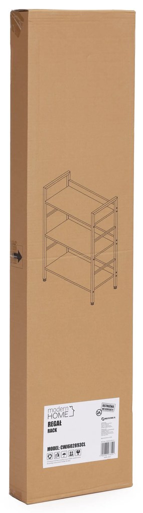 Moderný regál LOFT s 3 policami, 93 cm