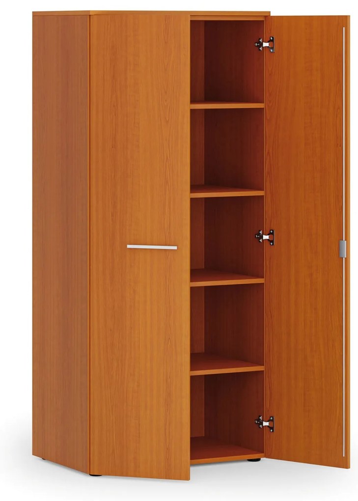Kancelárska policová skriňa PRIMO WOOD s dverami, 800 x 500 x 1781 mm, čerešňa