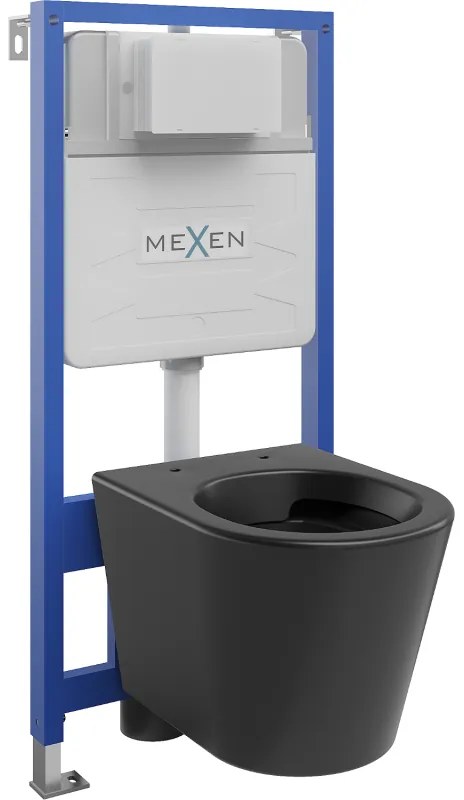 Mexen Fenix Slim, podomietkový modul a závesné WC Rico, čierna matná, 6103372XX85