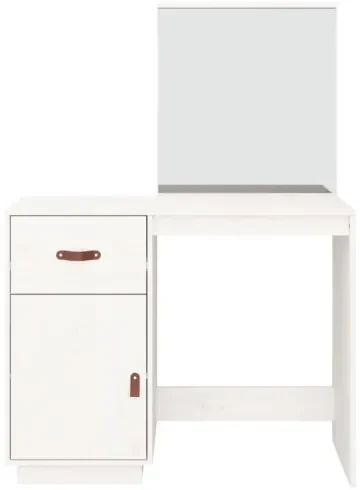 vidaXL Toaletný stolík biely 95x50x134 cm masívne borovicové drevo-