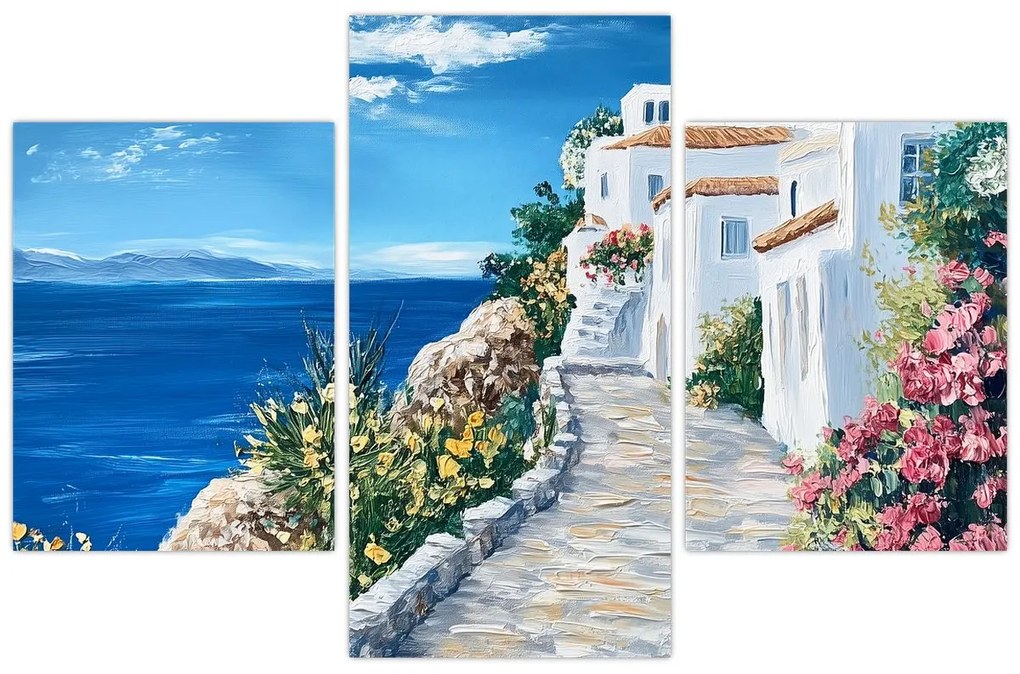 Obraz - Ulička pri mori (90x60 cm)