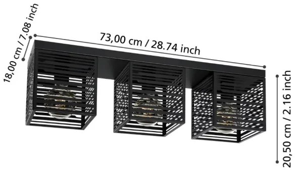 Eglo 900357 - Stropné svietidlo PIEDRITAS 3xE27/40W/230V