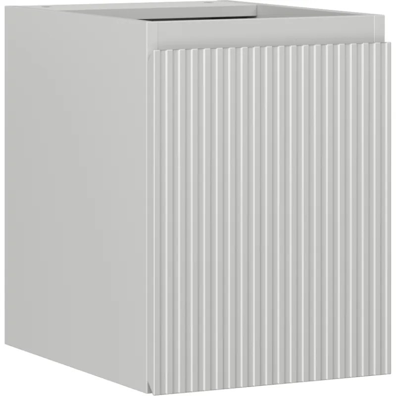 Mexen Rivel, kúpeľňová skrinka 35 cm, 1 dvierka, s drážkami, sivá matná, 91A21-03547-1-BF62