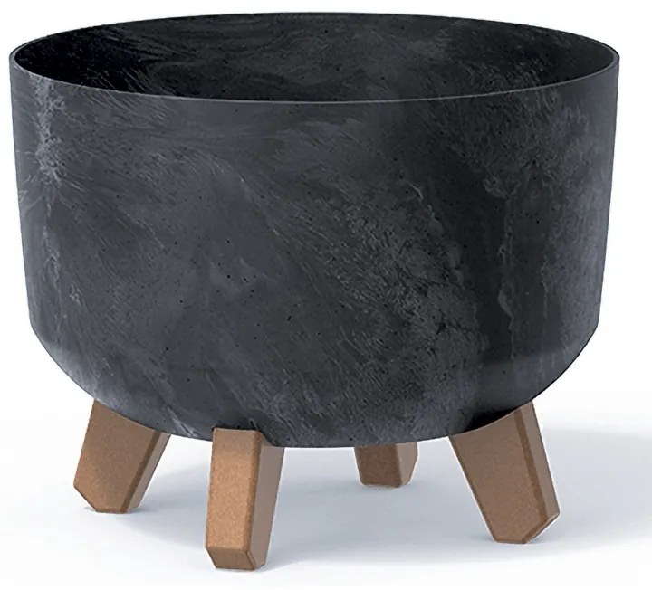 Plastový kvetináč na nožičkách DGRL240E 23,8 cm - antracit