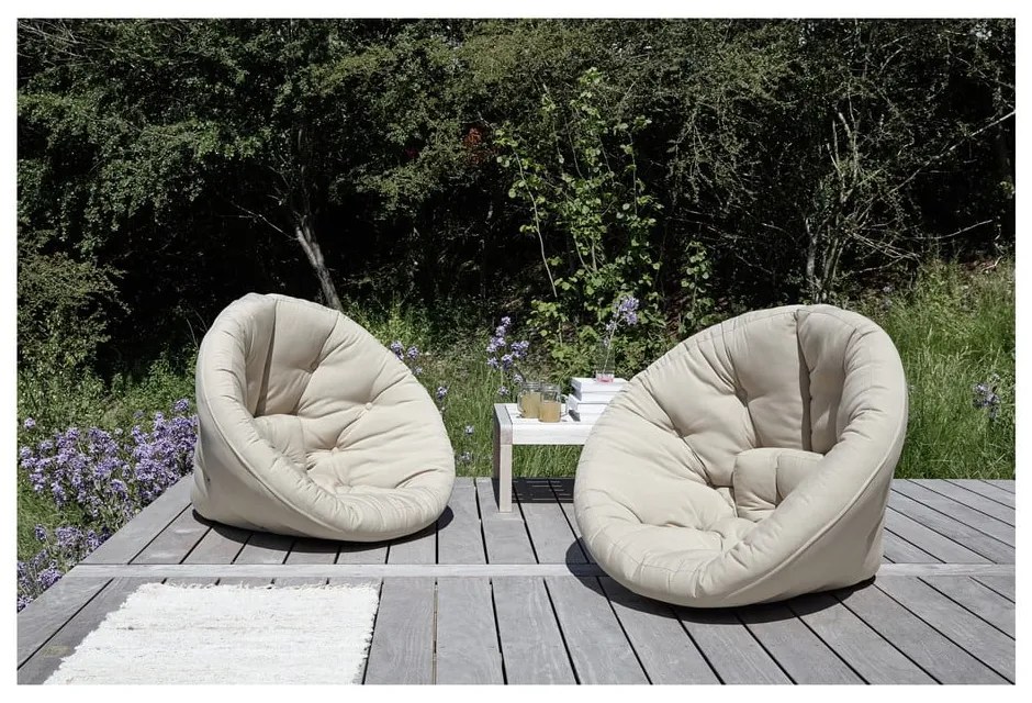 Biele rozkladacie kreslo vhodné do exteriéru Karup Design Design OUT™ Nido White