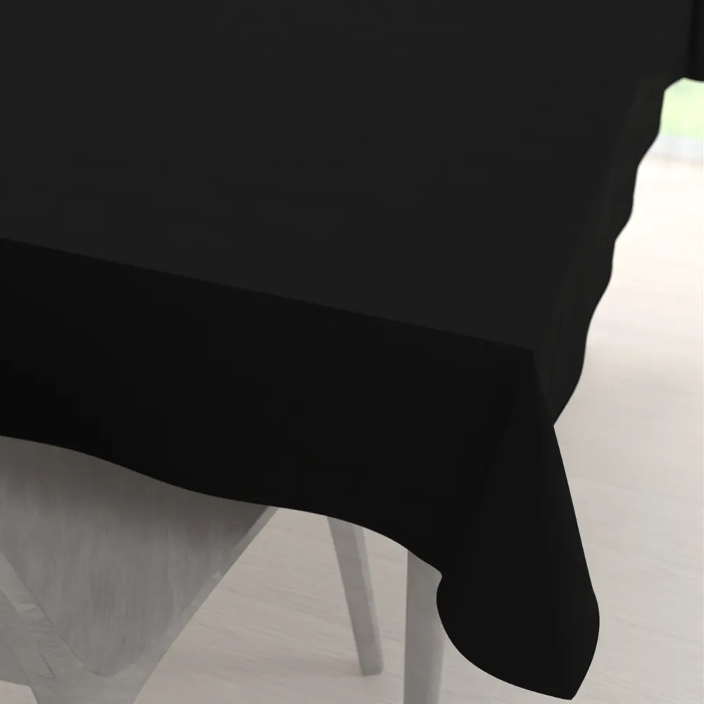 Biante Veľký teflónový obdĺžnikový obrus TF-108 Čierny bez vzoru 260x320 cm