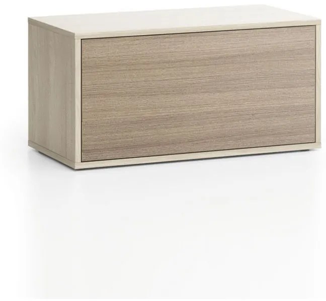 Nízka skrinka LAYERS, výklopná, 800 x 400 x 394 mm, dub prírodný/dub morený
