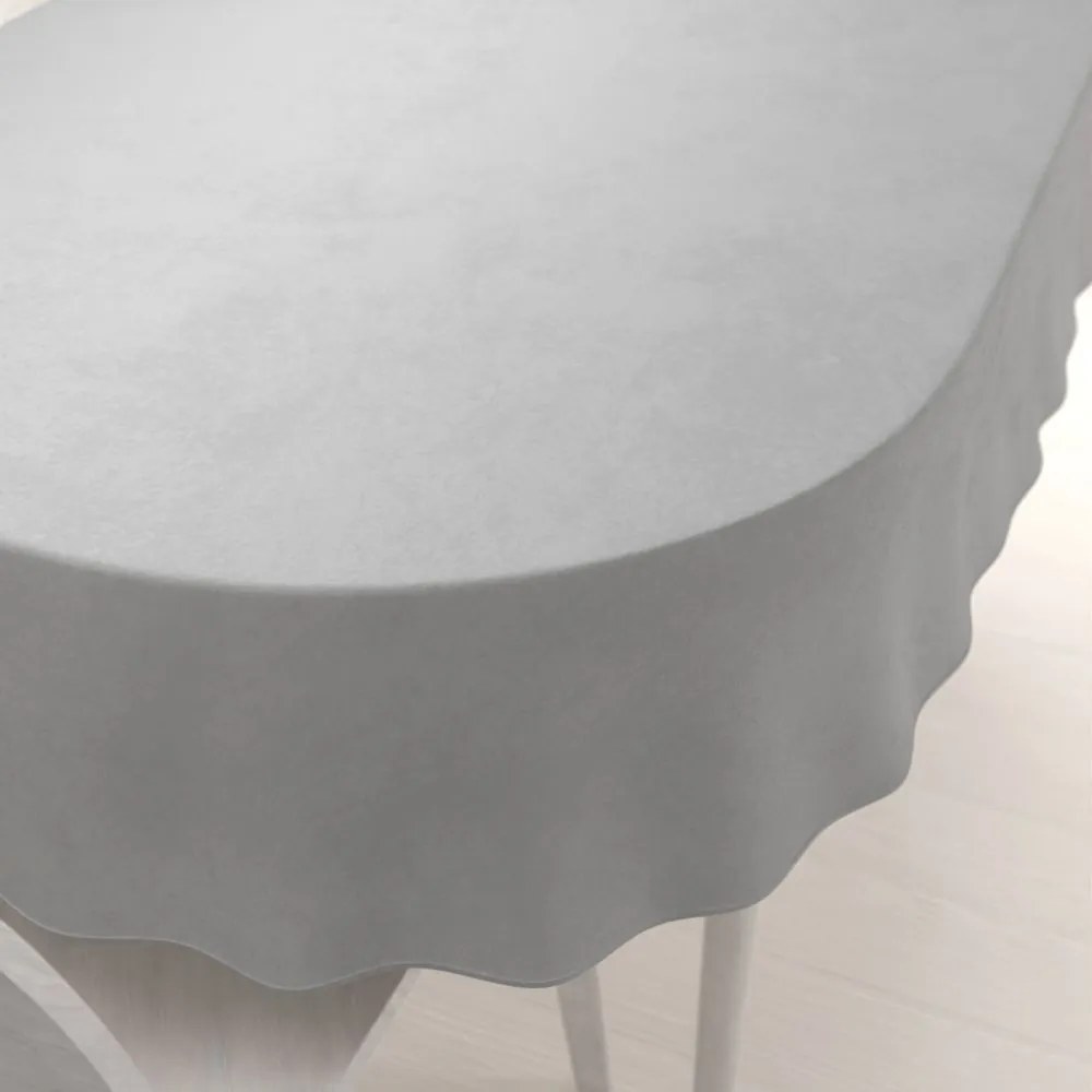 Biante Zamatový oválny obrus Velvet Prémium SVP-039 Sivý 140x220 cm