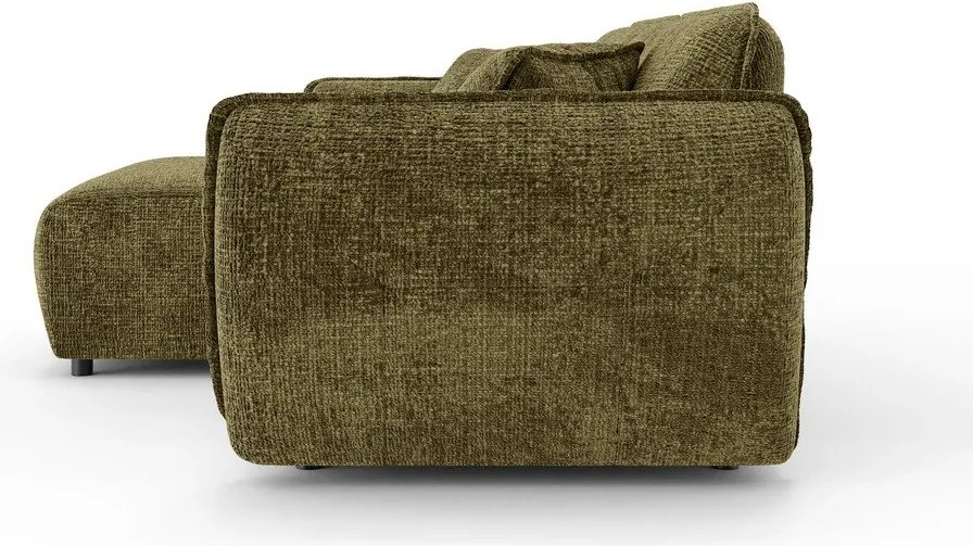 Zelená ženilková rohová pohovka (ľavý roh/s leňoškou) Nelia – Ropez