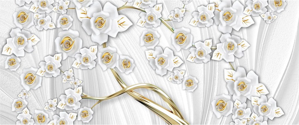 Obraz - Strom so zlatým dekorom (120x50 cm)
