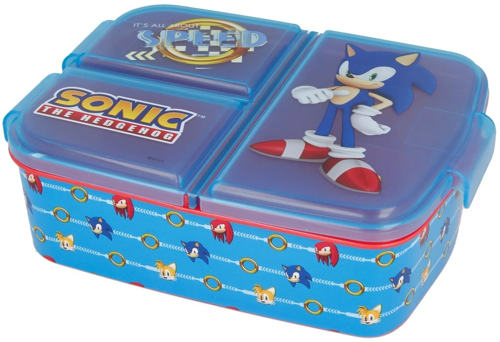 Multibox na desiatu Ježko Sonic s 3 priehradkami
