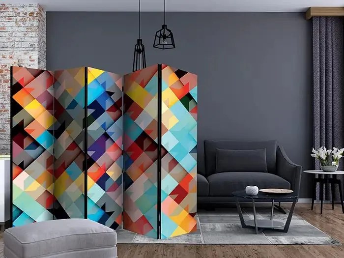 Paraván - Colour Patchwork II [Room Dividers] Veľkosť: 225x172, Verzia: Jednostranný