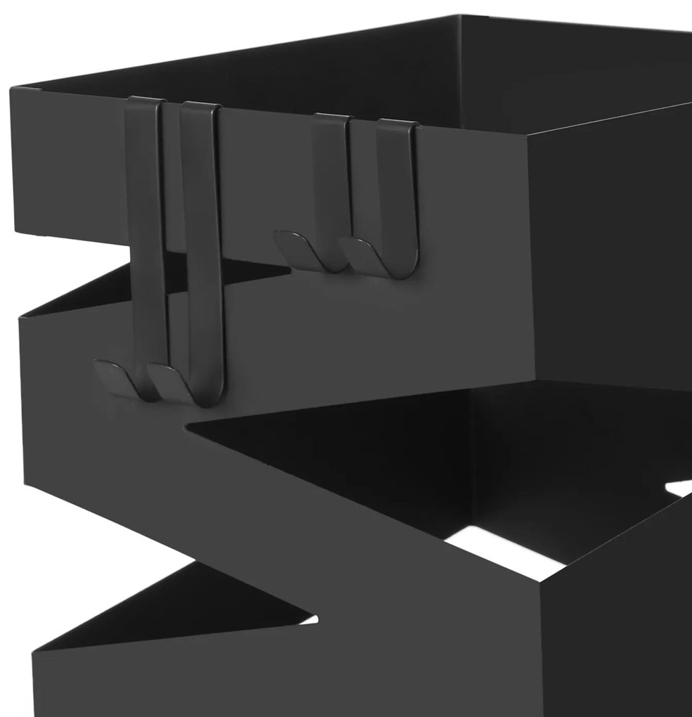 Kovový stojan na dáždniky Loft Black, 49x15,5 cm
