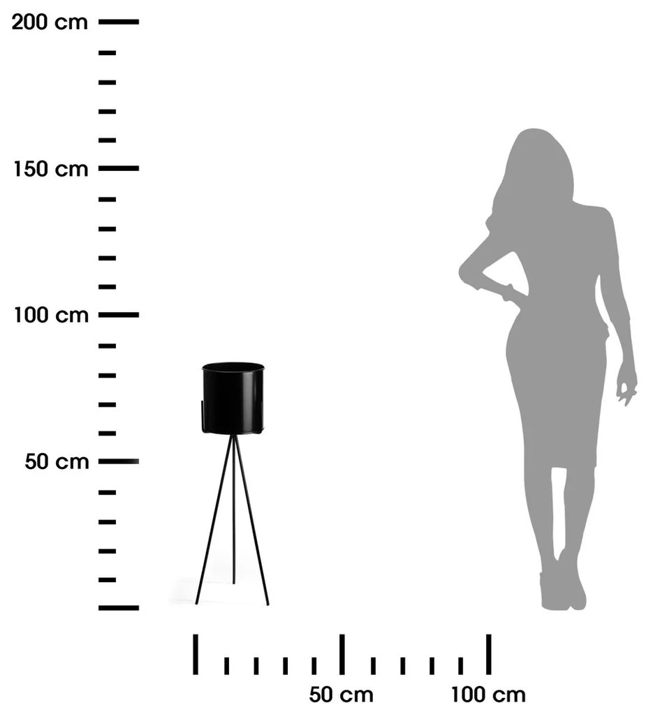 Stojan na kvety TRIPOD 80cm čierny