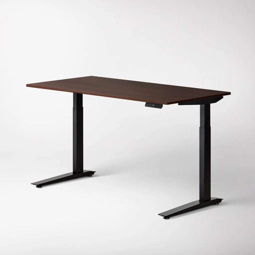 Výškovo nastaviteľný stôl Muovi™ Mahagon Čierna 140x80