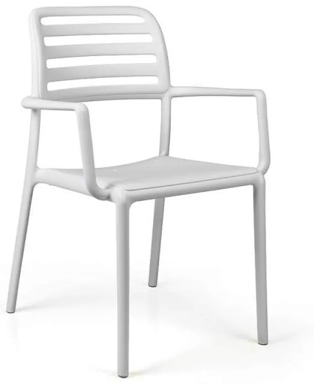 COSTA ARMCHAIR záhradná stolička s podrúčkami bianco