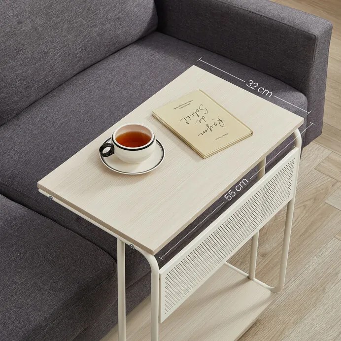 Autronic BONTEC Odkladací stolík 55x32x66cm, mdf, bielený dub, AKF-E1012 CRM Farba: Béžová