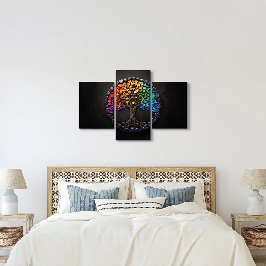 Obraz – Strom plný farebných sŕdc (90x60 cm)