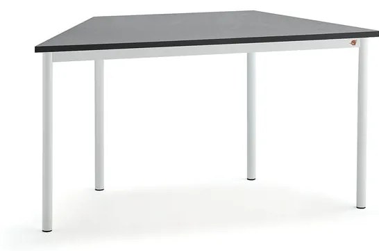 Stôl SONITUS TRAPETS, 1400x700x720 mm, linoleum - tmavošedá, biela