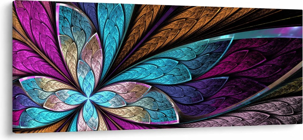 Obraz - Abstrakcia, kvetina (120x50 cm)