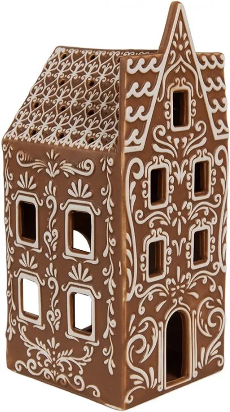 Porcelánový svietnik perníková chalúpka Gingerbread House - 7*7*17 cm