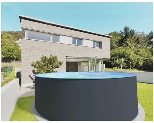 Bazén s oceľovou stenou Planet Pool samotný bazén ANTRAZIT/Blue 450 x 122 cm