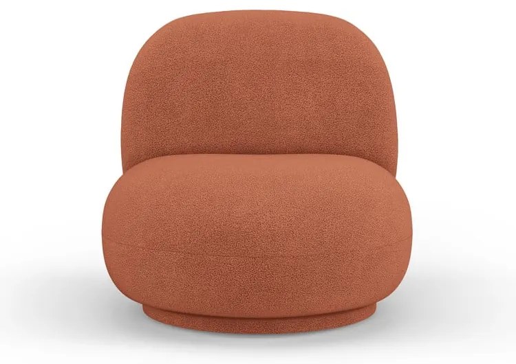 Kreslo z textílie buklé v tehlovej farbe Chuck – Micadoni Home