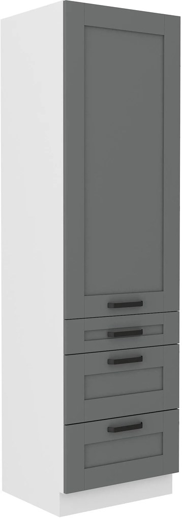 Potravinová kuchynská skrinka Lucid 60 DKS-210 3S1F (korpus: biela + front: mdf dustgrey). Vlastná spoľahlivá doprava až k Vám domov. 1134738