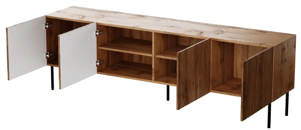TV STOLÍK CLEMENTE DUB WOTAN NA NOŽIČKÁCH 190 cm
