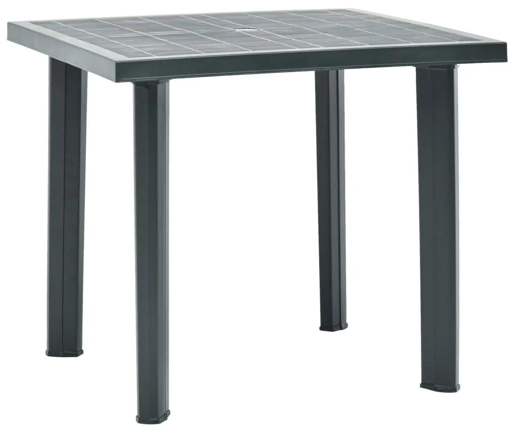 vidaXL Záhradný stôl, zelený 80x75x72 cm, plast