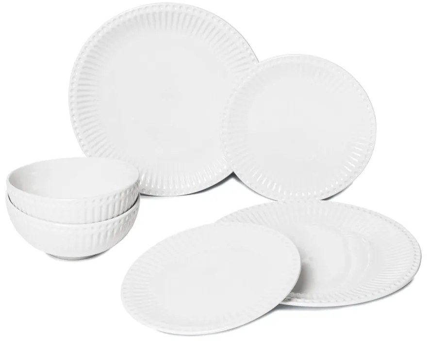 6-dielna súprava bieleho porcelánového riadu Bonami Essentials Purita
