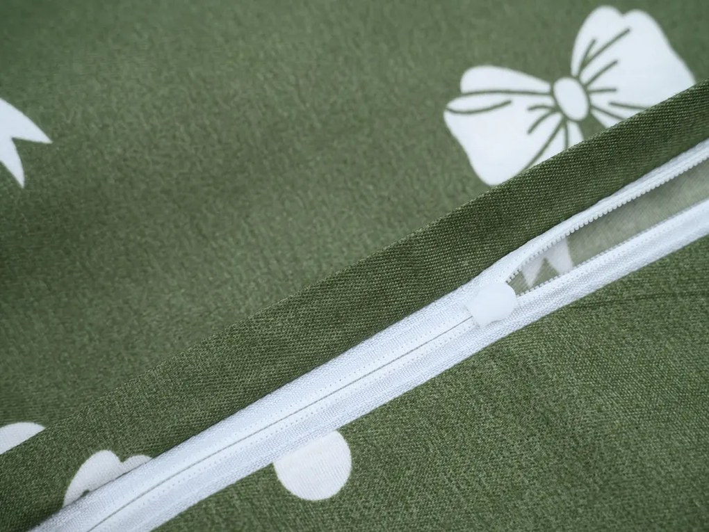 Mikroflanelové obliečky WHITE BOW zelené Rozmer obliečky: 2 ks 70 x 90 cm | 200 x 220 cm