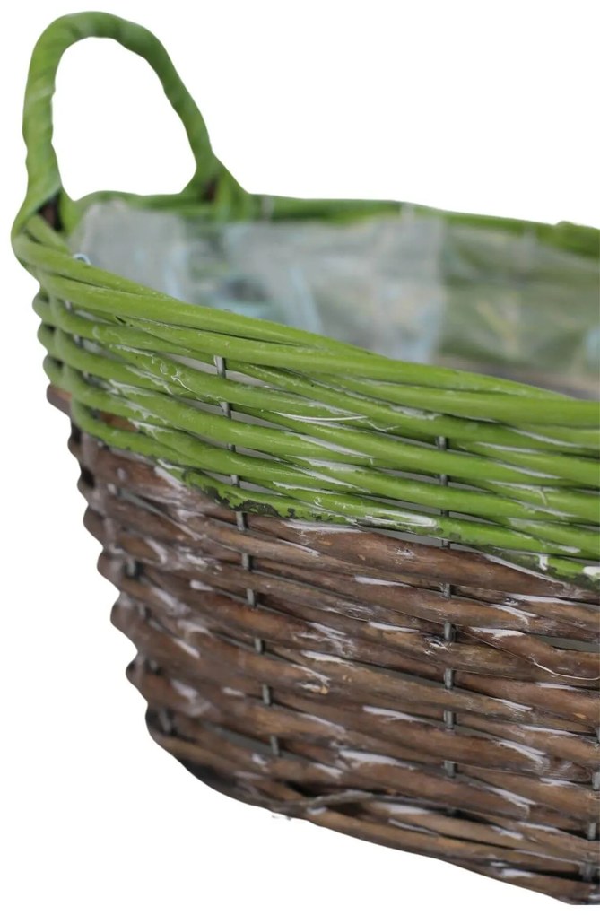 Hnedozelený košík 32cm