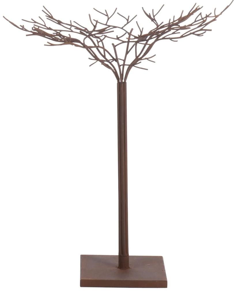Kovový hnedý dekoratívne strom na podstavci - 70,5 * 65 * 76 cm