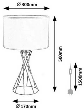 Rabalux 74081 stolná lampa Nivra, zlatá